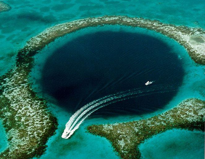 Aerial view of the Great Blue Hole