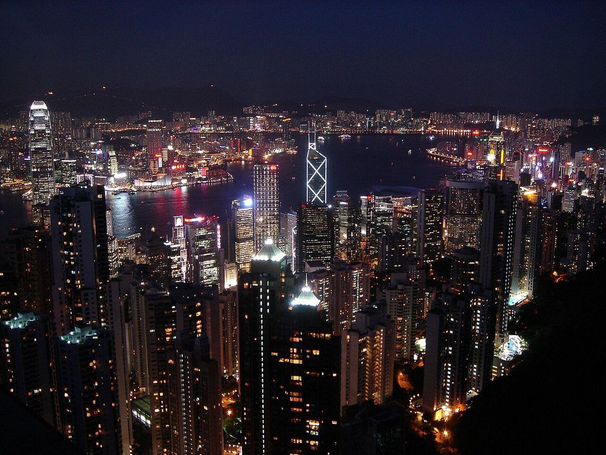 Hong Kong skyline at night from Victoria Peak