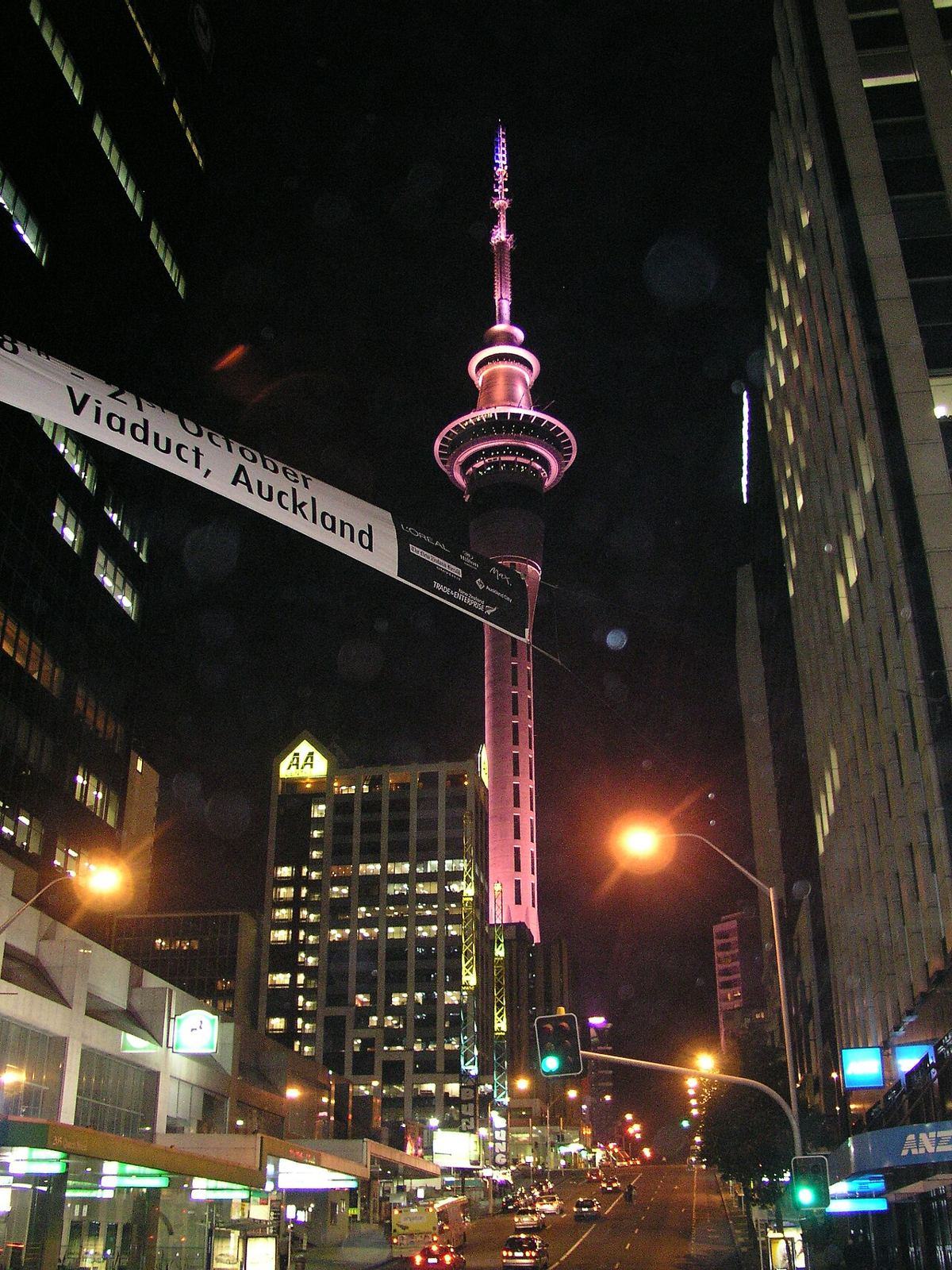 Auckland Sky Tower at night