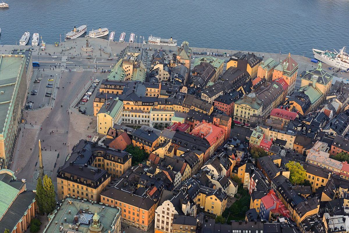 Aerial view of Gamla stan, Stockholm